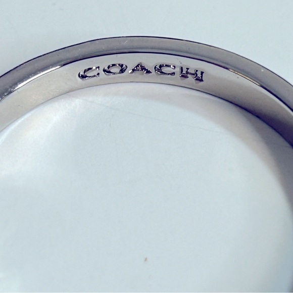 Coach Silver Hoop‎ Earrings with Rhinestones - Picture 5 of 6